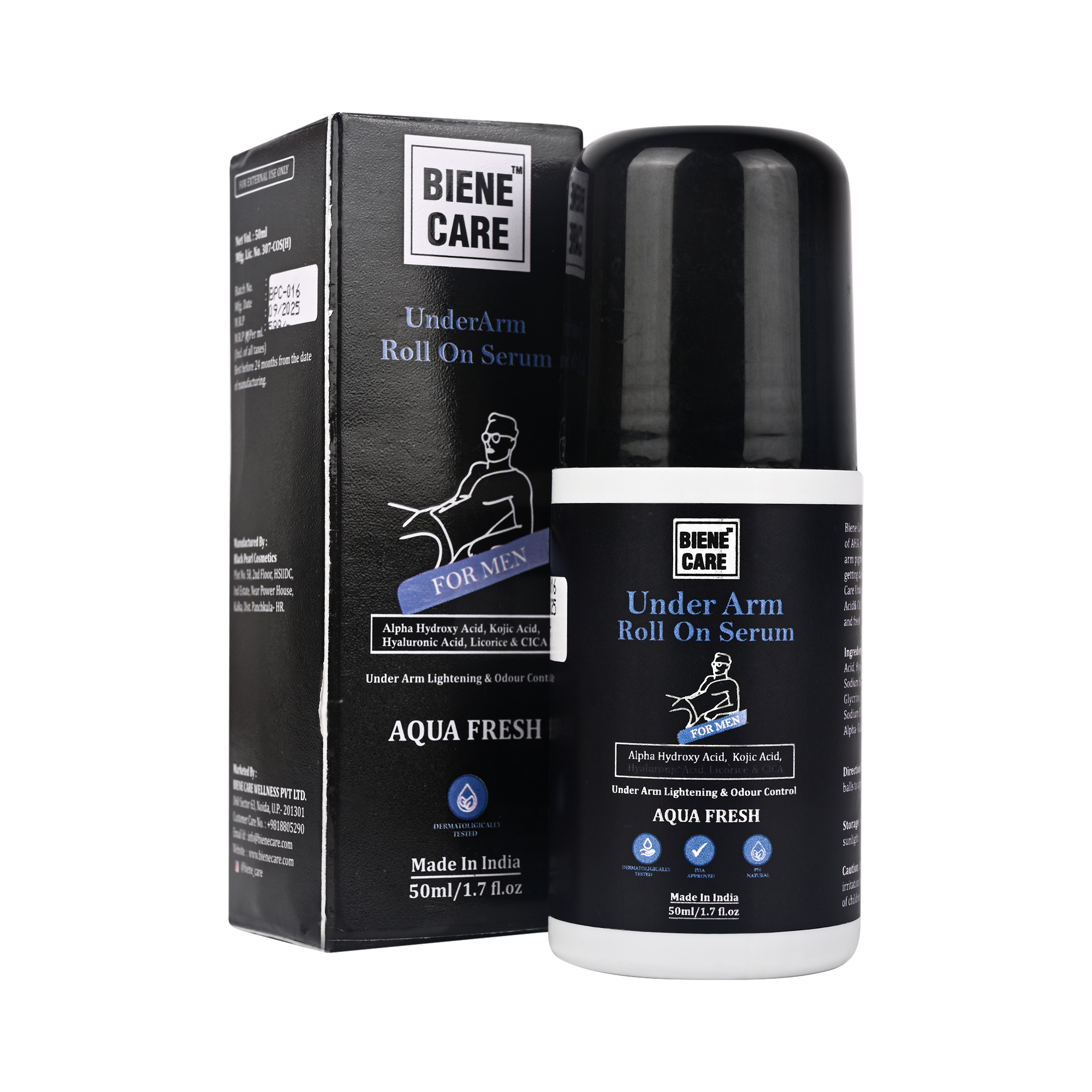 Biene Care Under Arm Roll On, Lightening & Odour Control, Aqua Fresh, For Men || 50Ml